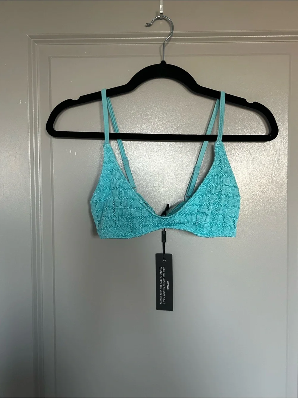 NWT triangl Women’s swimwear Crochet Bikini Top - Aqua Blue